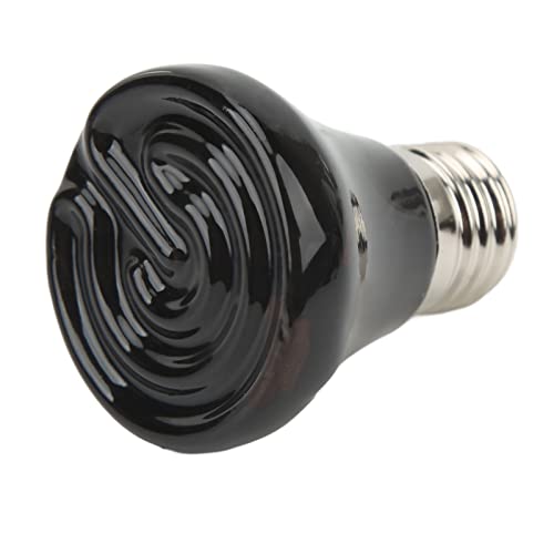 Reptielen Heat Lamp Keramische Emitter Amfibische Verwarming Lamp Mini Infrarood Heat Keramiek voor Hagedissen Reptielen (50W Zwart)
