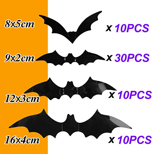 Happy Birthday Scary Ghost Banner met 60 stuks Bat Stickers Halloween Pompoen Banner voor Halloween Zombie Vampire Party Decoraties 3