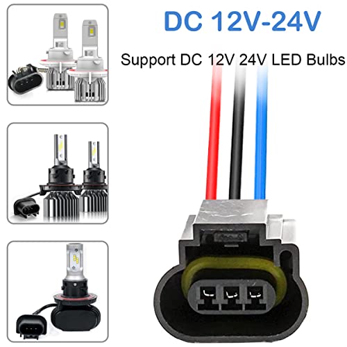 9008 H13 koplamp stopcontact kabelboom, 3 stuks vrouwelijke adapter koplamp LED koplamp plug vervanging vrouwelijke stopcontacten voor H13LL koplampen lampen 5