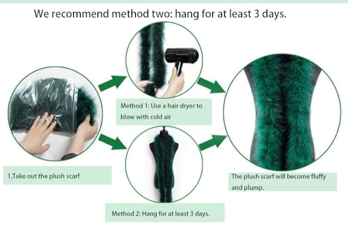 1 x 2 m Boa Turkey Veren Boa Fluffy Plush Feather Boa Feather Stole Feather Sjaal voor kerstboom Bruiloft Ambachten Burlesque Carnaval Party 1920 kostuum decoratie Ca. 10 g Champagne 5