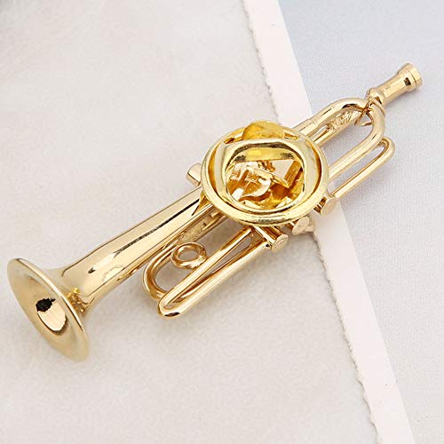 Trompet Brooch, Exquise Muziekinstrumenten Vorm Brooch Women Dress Clip met Potlood Case voor Gift(S) 3