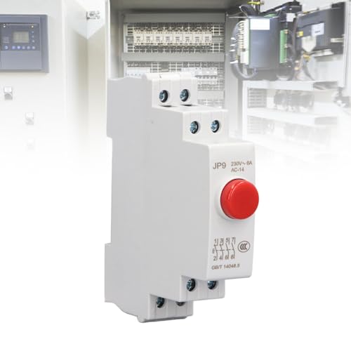 JP9 Drukknopschakelaar 230V AC 2NO 2NC, DIN Rail Mount (rood) 4