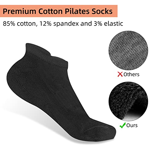 Yoga voor vrouwen Sokken Non-Slip Black Cotton Full Toe Sokken Yoga Sokken met handgrepen voor fitness, Pilates, Yoga, Zwangerschap, Ouders, Home,, Zwart 4