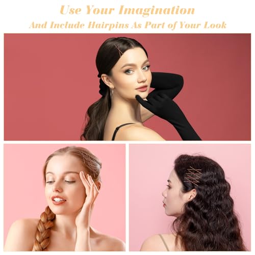300 Stuks Bobby Pins Kit - 100 Bruin, 100 Haarspeldjes voor vrouwen, 100 Heldere Elastische Haarbanden, U-Shaped Pins voor Buns met Opbergbox 5cm/6cm/7cm 5