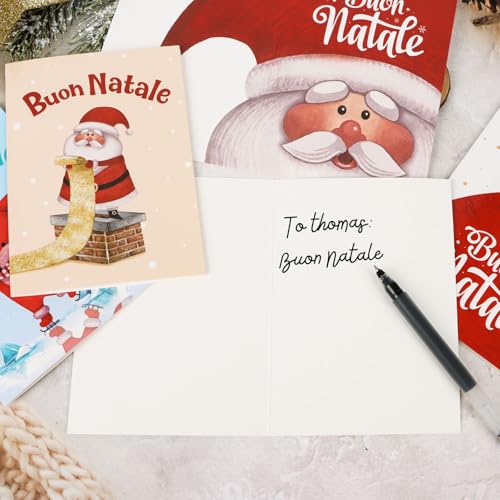 Verpakking van 12 kerstkaarten met enveloppen, kerstkaarten, brieven, vrolijk kerstfeest, Mini kerstkaarten, kerstcadeau voor vrienden, familie 4