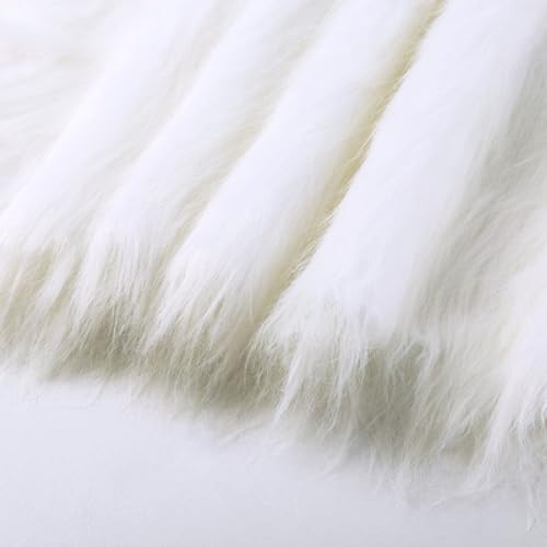 20cm x 180cm Fluffy Faux Fur Band Fur Stof, Faux Fur Stof Decoratie Lint Decoratieve Band Plush Trim Plush Band Bands voor het naaien van Kerstmis Decoratie, Wit