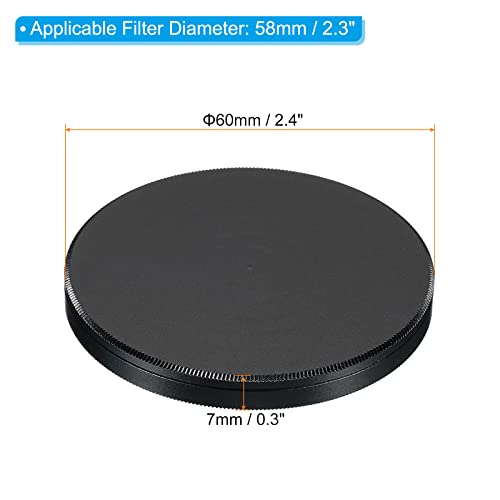 58mm Lens Cap, Camera Lens Cap Cover Universele metalen lens Filter voor Piles Cap Beschermhoes voor 58mm Camera Circular Polarising Fader ND Filter, Zwart