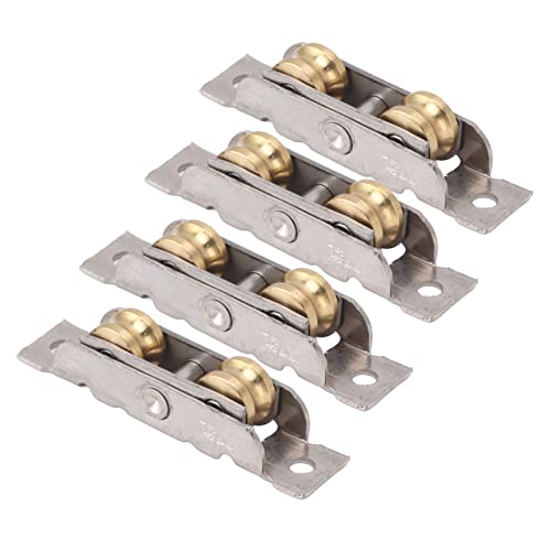 4 st Schuifdeur rollers vervanging Patio deur roller stalen kogellager tandem wielen montage schuifdeur rollers (Concave Wheel)