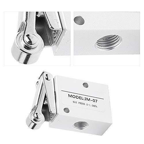 Pneumatische mechanische klep, PT 1/4 draad 2 Positie 3 Weg, 10 * 4 cm/3.9 * 1.6 Inch Roller Type Mechanisch Klep 5