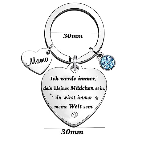 Mama Cadeau Ich werde immer dein kleine meisje sein, du wird immer meine Welt sein Keychain Beste mama ooit sieraden moederdag geschenk verjaardag cadeau Van dochter tot moeder, zilver, M, siliver