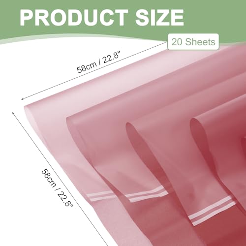 Bloem cadeaupapier, 20 vellen waterdichte boekpapierfolie, bloemistbenodigheden verpakking bloemenpapier voor bruiloft doe-het-zelf handwerk Valentijnsdag