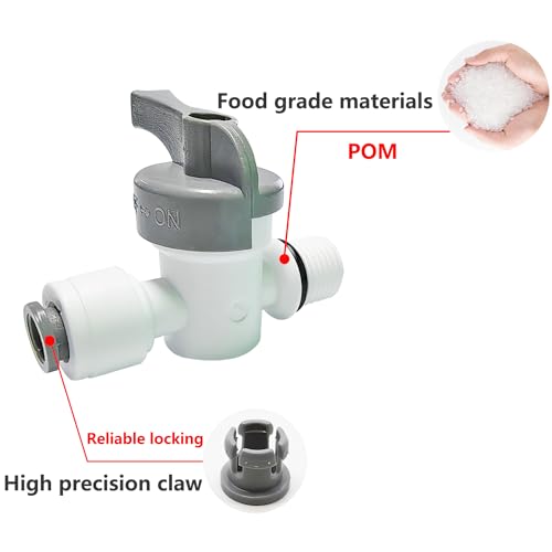 1/4" Tube Bal Valve - 1/4" Quick Connect Mounting Inline Shut Off Valve, 1 stuk 4