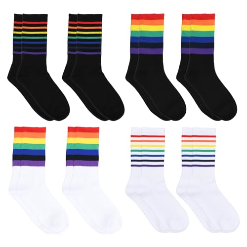 Set van 8 Tennissokken, Unisex Sportsokken, Bemanningssokken, Katoensokken voor heren en vrouwen, Sportsokken voor hardlopen, Fietsen, Maat 36-42, Meerkleurig., 36-42, Meerkleurig