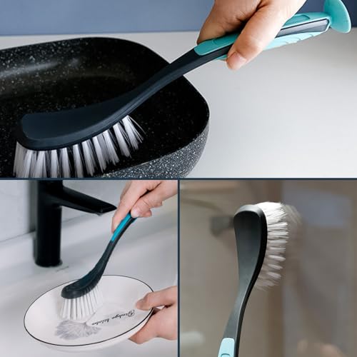 Afwasborstel Set van 3 Afwasborstels met Zuigbeker Keukenborstel Afwasborstel Afwasborstel Keukenborstel Keukenborstel voor Potten Tafelgerei Afwastafels 30,5 x 4,5 cm 5