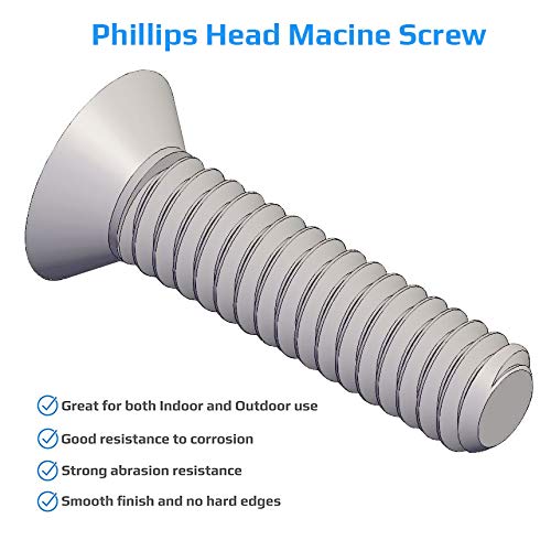 M4x10 verzonken machineschroeven, roestvrij staal Phillips hoofdschroeven met platte 4mm schroef geschikt voor metaal, bouw, installatie, DIY (25PCS) 4