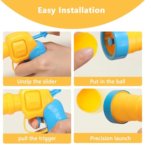 Kattenspeelgoed Balpistool Interactieve Kattenspeelgoed met 50 stuks Kattenballen, Kattenspeelgoedbal met kunststof startersgereedschap, Interactieve Speelgoed voor Binnen Huisdieren Katten 3