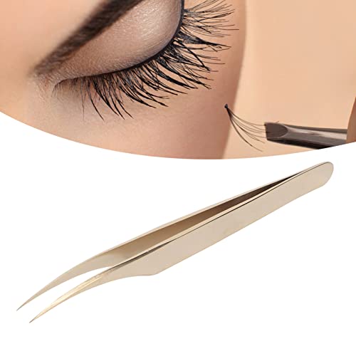 Roestvrij stalen wimpers, professionele wimperextensie Tweezers Toepassing voor Nail Pearl (licht gebogen Tweezers) 4