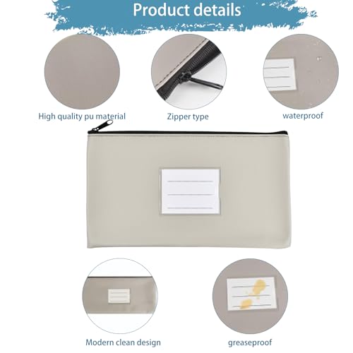 Verpakking van 3, 28 x 15 cm, waterdichte A5 portemonnees voor bankbiljetten en documenten, voor persoonlijk en zakelijk gebruik voor cosmetische paspoorten (B) 3