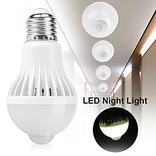 LED-bol, E27 Intelligente detectie PIR Infrarood Bewegingssensor LED-bol, voor kelder, badkamer of hal (7W) 3