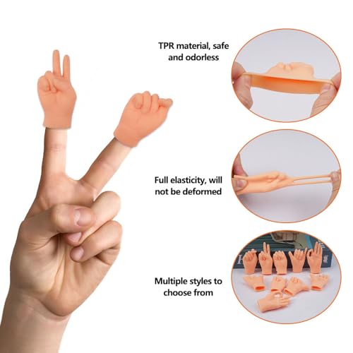 30 st. Mini Handen, Zeer elastische kleine handen, TPR Kleine handen Zachte en comfortabele Mini Handen voor katten Multi Style Opties Mini Handen Vingers voor Magie, Huisdieren, Fotoshooting 3