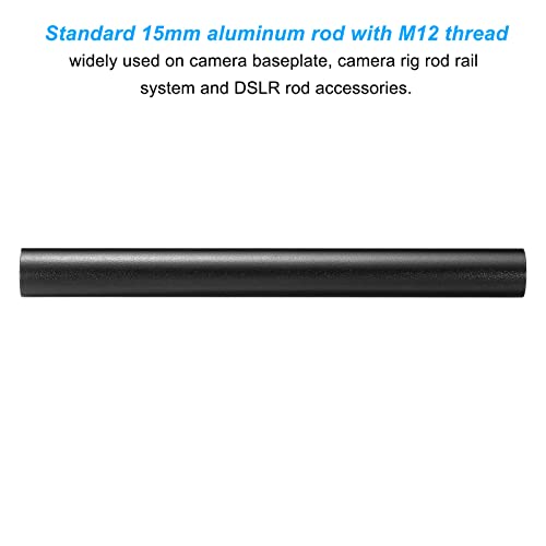 6 inch 15 mm sang, 2 stuks cameratangen met M12 vrouwelijk schroefdraad van aluminiumleggering voor 15 mm geleiderailsysteem, zwart 3