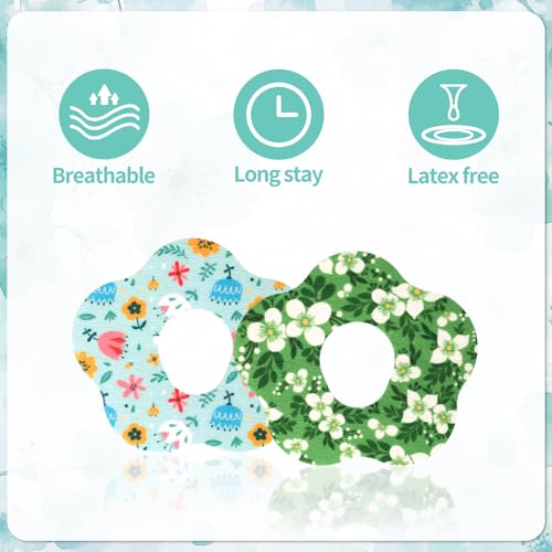 25 st Klevende Patches voor Dexcom G7, Waterdichte ademende Patches Bloemen Afdruksensor Covers Sweatproof Voorgesneden Monitor Patches Kleefband Stickers, Lange Duurzaamheid (Stijl 1) 4