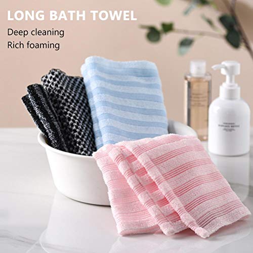 Exfoliating Back Scrubber voor douche, Heren Vrouwen Exfoliating Body Scrub Washandje Terug Washandje Terug Scrubber Handdoek voor douche (Licht Blauw) 3