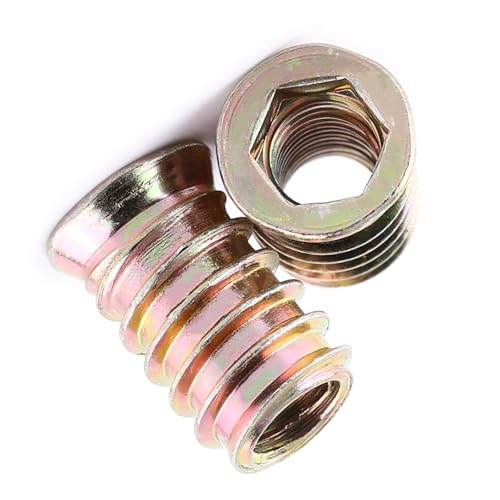 20 stuks invoegen Noten, Carbon Steel Hex Drive met draad voor houten meubelen (M10*25mm) 4