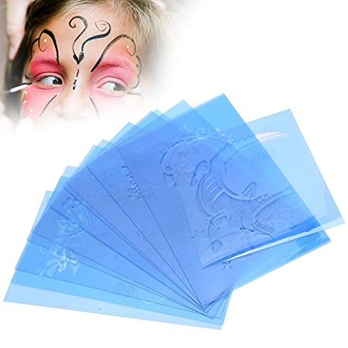 Gezicht Schilderen Stencils 12 stuks DIY Herbruikbare PET Stencils voor Gezicht Schilderen, Tattoo Stencils voor Carnaval, Party, Body Painting, 20 x 12 cm