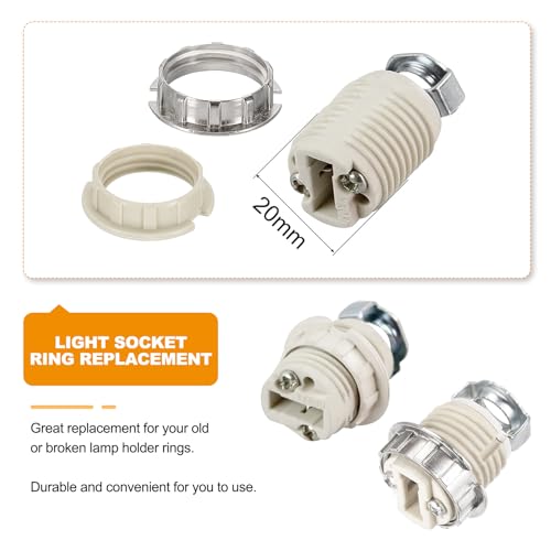 G9 Lamphouder Ringen, Verpakking van 16, Parasol houder, Adapter, Legering Ring, Omvormer, Lamphouder voor G9 Keramische Lamp Socket, Zilver/Wit 4