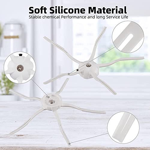 14 stuks Stofzuiger Vervangingsonderdelen voor Xiaomi Roborock S7/T7S Plus, Inclusief 4 filters, 4 mopdoek, 5 zijborstel, 1 rolpenseel (Wit) 5