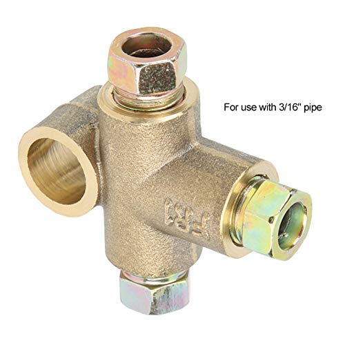 3-weg T-vorm rem tee met 3 mannelijke noten korte verbinding M10 3/16in buis 10mm 3