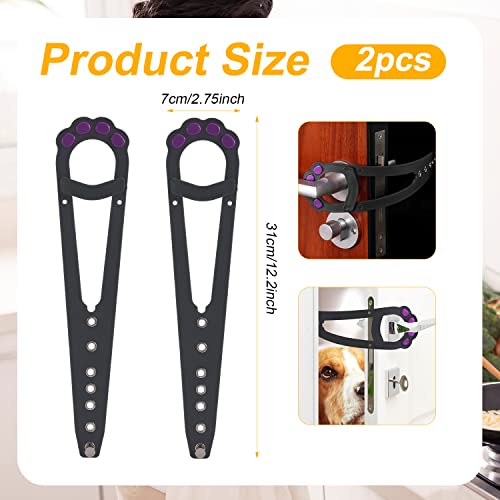 2 st Cat Door Holder Lock, Kat Paw Vorm Kattendeur Bracket Vergrendelen verstelbare deurband voor Huisdieren te laten Katten binnen, Houd honden buiten(Grijs)