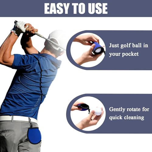 4 stuks Golf Ball Cleaner Bag, Golfbal Drogen Bag Compact Golf Ball Washing Machine Bag Portable Golf balzak met clips waterdichte golfbal schoonmaakzak met dubbele lagen, 4 kleuren 5