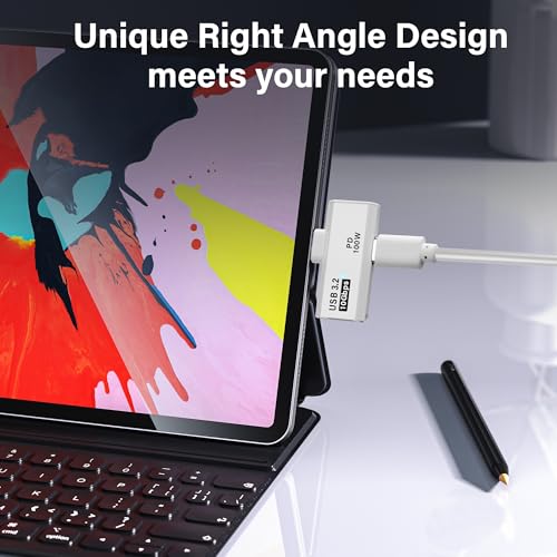 USB C 3.2 10Gbps USB C Man tot vrouw Adapter met 100W PD voeding voor laptop tablet telefoon - wit 4