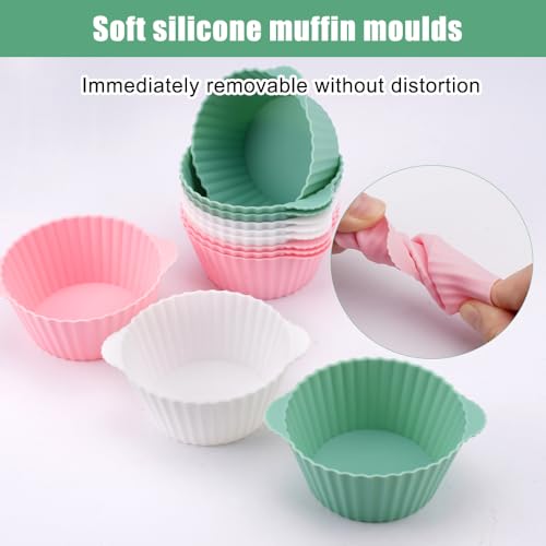 12 Herbruikbare Cupcake vormen, Siliconen Muffin vormen, Standaard Siliconen vormen voor Muffins, Siliconen Muffin vormen, Cupcake vormen voor Cake, Muffin Bakeware, voor Cake en Pudding 5