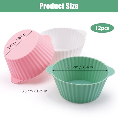 12 Herbruikbare Cupcake vormen, Siliconen Muffin vormen, Standaard Siliconen vormen voor Muffins, Siliconen Muffin vormen, Cupcake vormen voor Cake, Muffin Bakeware, voor Cake en Pudding
