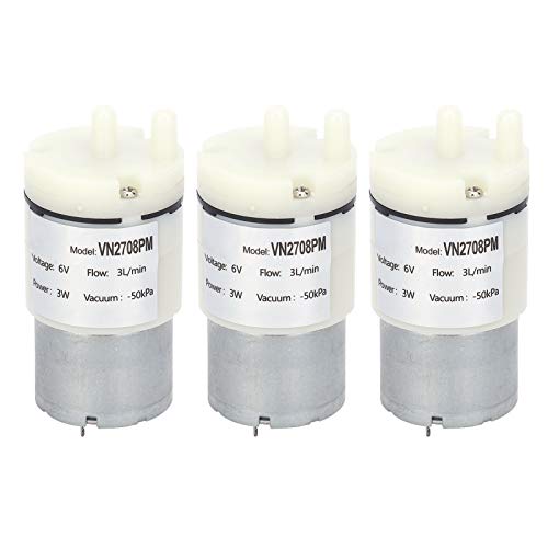 3Pcs DC 6V Mini Diaphragm Type luchtpompen Micro elektrische luchtpompen Micro vacuümmotor 3L/min 3W Ultra Silent voor Vissen Tanks Aquaria