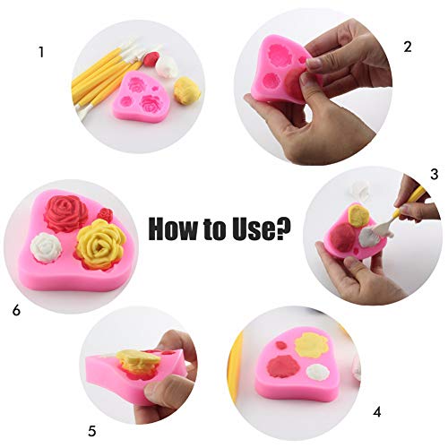 Siliconen Vorm 3D Carrousel Horse Chocolate Vorm Ice Cube Vorm Non-stick Fondant Vorm voor het decoreren van Cake, Chocolade, Candy, Geel, Bak keuken 5