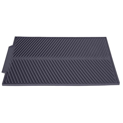 Dish droogmat voor tafelgerei, Keuken, Siliconen, Tafelgerei, Droogmat, Rechthoekige, Draining Mat, Heat-Resistant, Non-slip, 39 x 25 cm (Grijs)