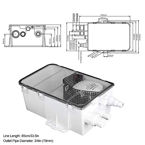 Marine Douche Pomp, Douche Sump Pomp Systeem Boot RV Bilge 12V 750GPH Multi Marine Port Drain Box 5