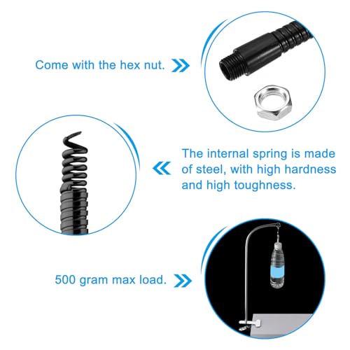 Universele Gooseneck slang 11.8 Inch 2 stuks M8 tot M10 Fijne draad Buigbare metalen slang, flexibele arm buis verlenging voor Lamp, DIY apparatuur, zwart 3