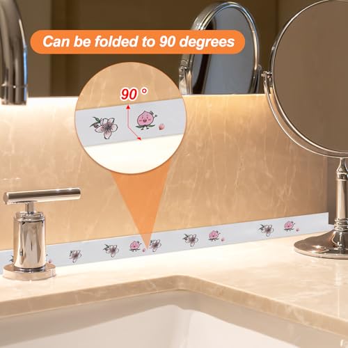 Afdichting Tape, Zelfklevend PVC Toilet Afdichting, Afdichting Tape, Badkuip Afdichting Tape voor Badkamer, Keuken Werkblad, Perzikbloesem (3.8 cm x 3.2 m) 3