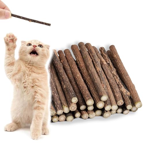 Matatabi Sticks, 30 stuks Catnip Sticks, Natural Cat Sticks, Cat Sticks, Cat Tooth Care en Tegen Mond Odor, Grinding Teeth (diameter 5-7 mm)