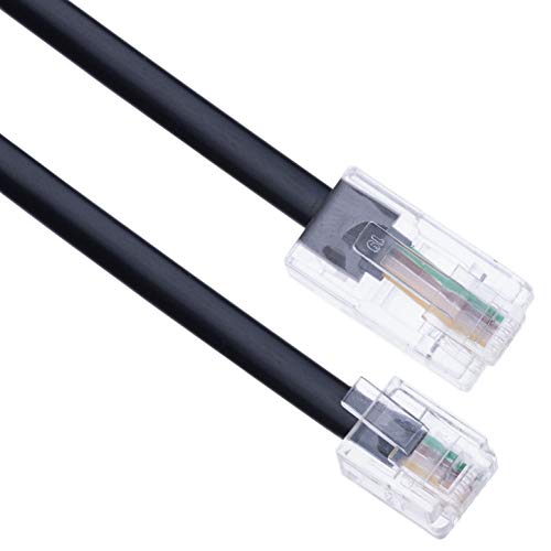 RJ11 naar RJ45 Kabel Ethernet Modem Gegevenstelefoon ASDL Patch Kabel Breedband Fast BT Internet Plug 6P4C tot 8P8C Flat Network Extension Cord Compatibel met Modem, Router 10m (Zwart) 3