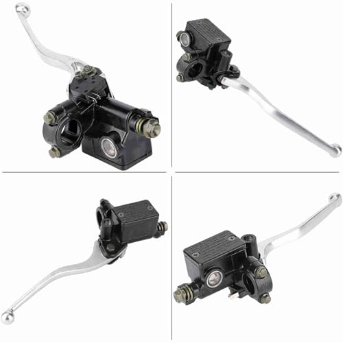 Clutch Lever Hoofdcilinder, Rem Hoofdcilinder Lever 7/8 Inch voorrem Clutch Hoofdcilinder voor CB CB250 MC19 VT250 MC20, Zwart, Zilver 5