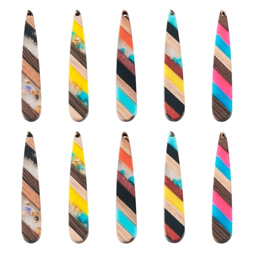 Hars Walnut Wood Bedels voor oorbellen ketting hangers Hars houten stukken Charm sieraden maken, Hars Hout