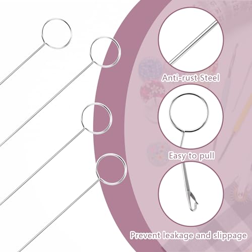 4 stuks Schlaufenwerder-Nadelhaken mit Riegel, Zungen-Häkelwerkzeug, Nähen, Schlaufenwerd-Haken mit Riegel für Stoffschlauchbänder, Gürtel, Streifen, DIY-Strickzubehör, Nähzubehör (26,7 cm) 3