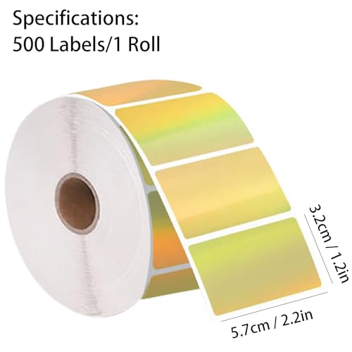 Gold Thermal Sticker Labels, 50 x 50 cm, 400 stuks, Ronde Thermische Labels, Logo Stickers, 57 x 32 cm, 500 stuks, Square Direct Thermal Label, Roll Printer Stickers Naam Tag voor prijs, Naam