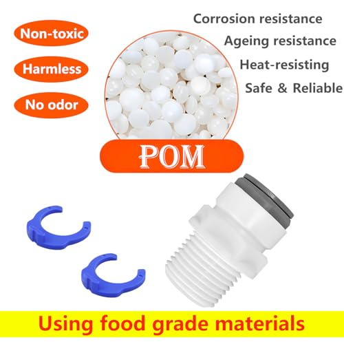 1 sts RO Water Filter Fittings, 1/2" Mannelijke draad tot 1/2" Straight Tube Fitting, Verbindingsadapter voor Water Filter Reverse Osmosis 3